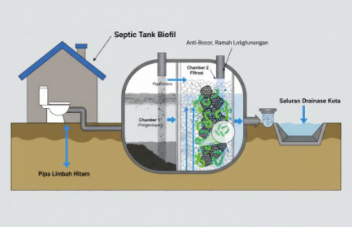 cara kerja septic tank biofil