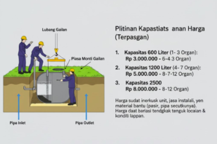 kapasitas dan harga septic tank biofil
