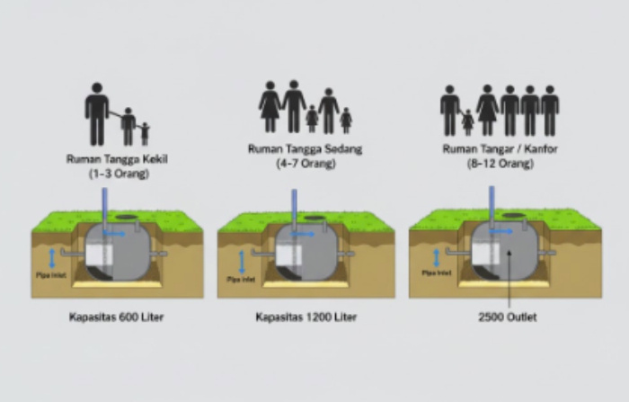 kapasitas septic tank biofil