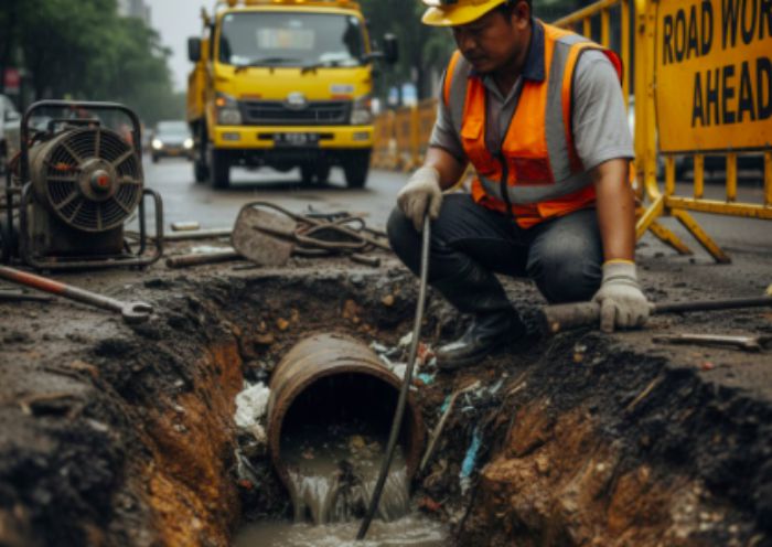 memperbaiki saluran mampet