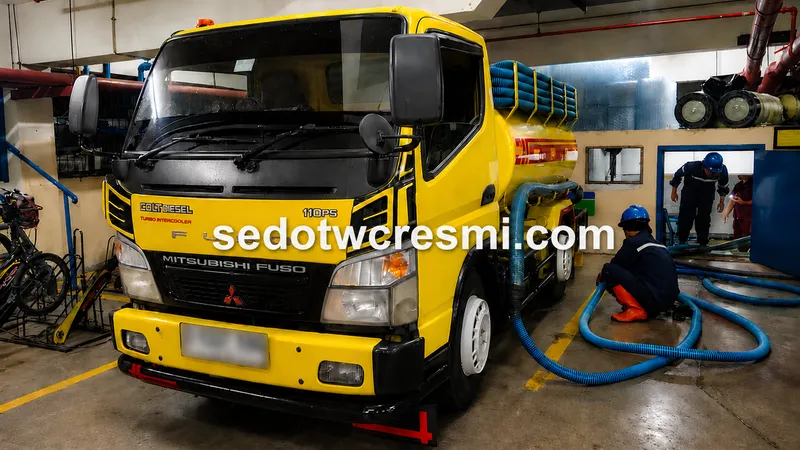 Armada sedot limbah cair industri berkapasitas besar siap melayani kawasan industri dan komersial.