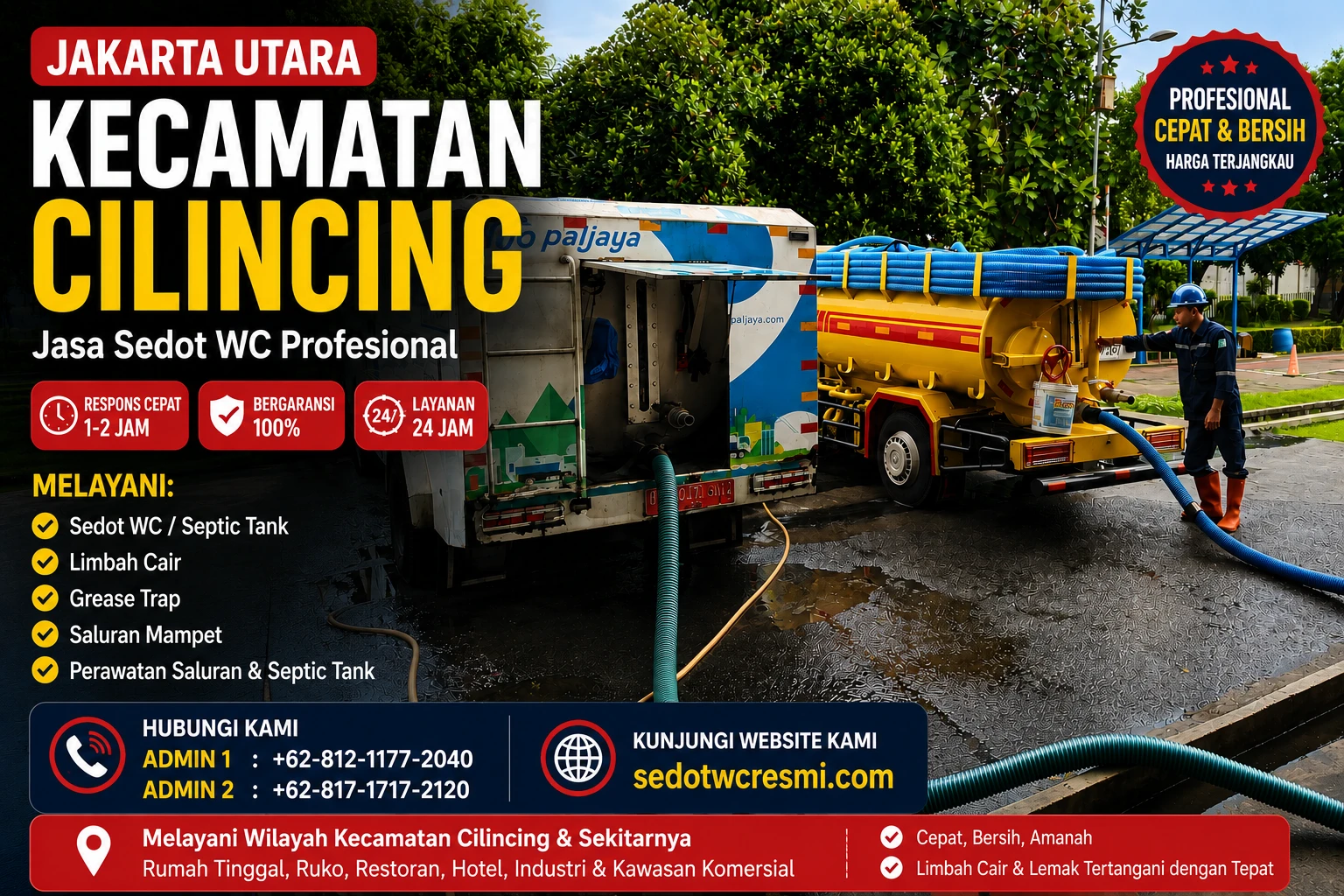 Jasa sedot WC Kecamatan Cilincing Jakarta Utara