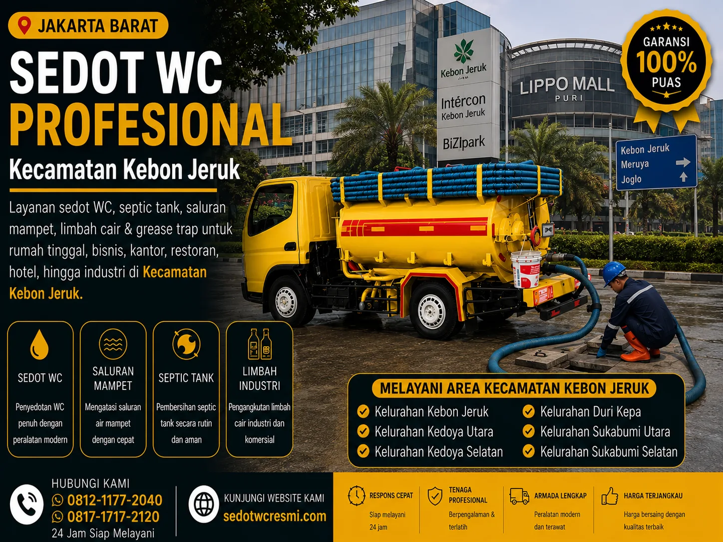 Jasa sedot WC profesional Kecamatan Kebon Jeruk, Jakarta Barat - Sedot WC Resmi