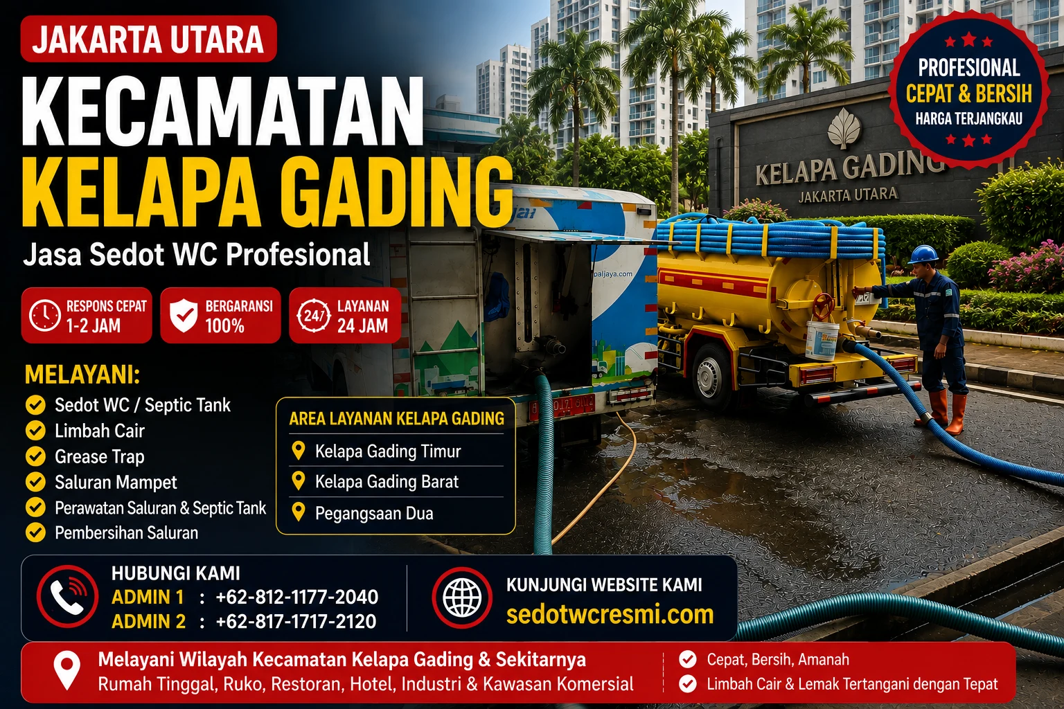 Jasa sedot WC Kecamatan Kelapa Gading Jakarta Utara