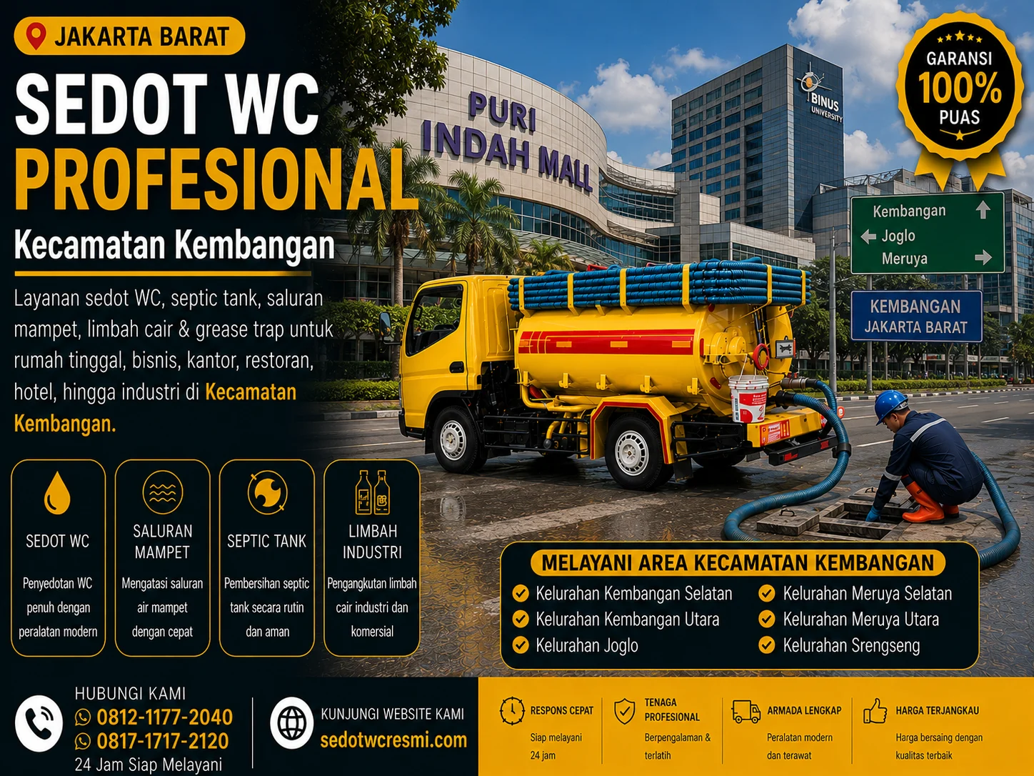 Jasa sedot WC profesional Kecamatan Kembangan, Jakarta Barat - Sedot WC Resmi