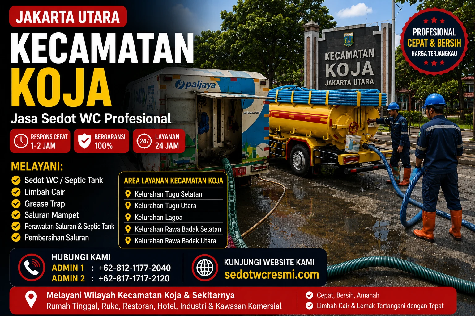Jasa sedot WC Kecamatan Koja Jakarta Utara