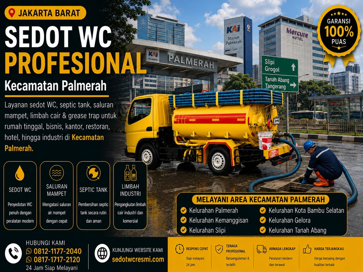 Jasa sedot WC profesional Kecamatan Palmerah, Jakarta Barat - Sedot WC Resmi