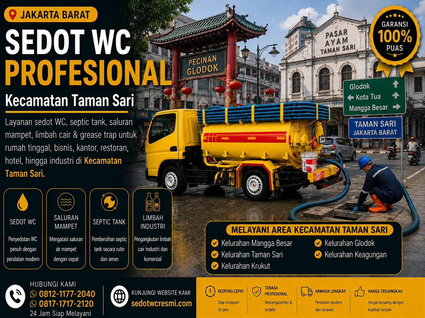 Jasa sedot WC profesional Kecamatan Taman Sari, Jakarta Barat - Sedot WC Resmi