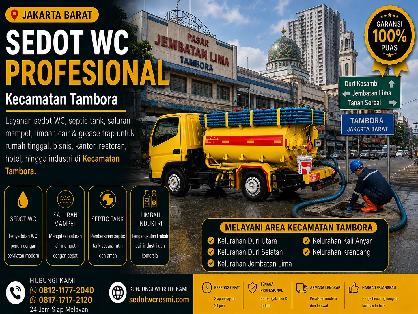 Jasa sedot WC profesional Kecamatan Tambora, Jakarta Barat - Sedot WC Resmi