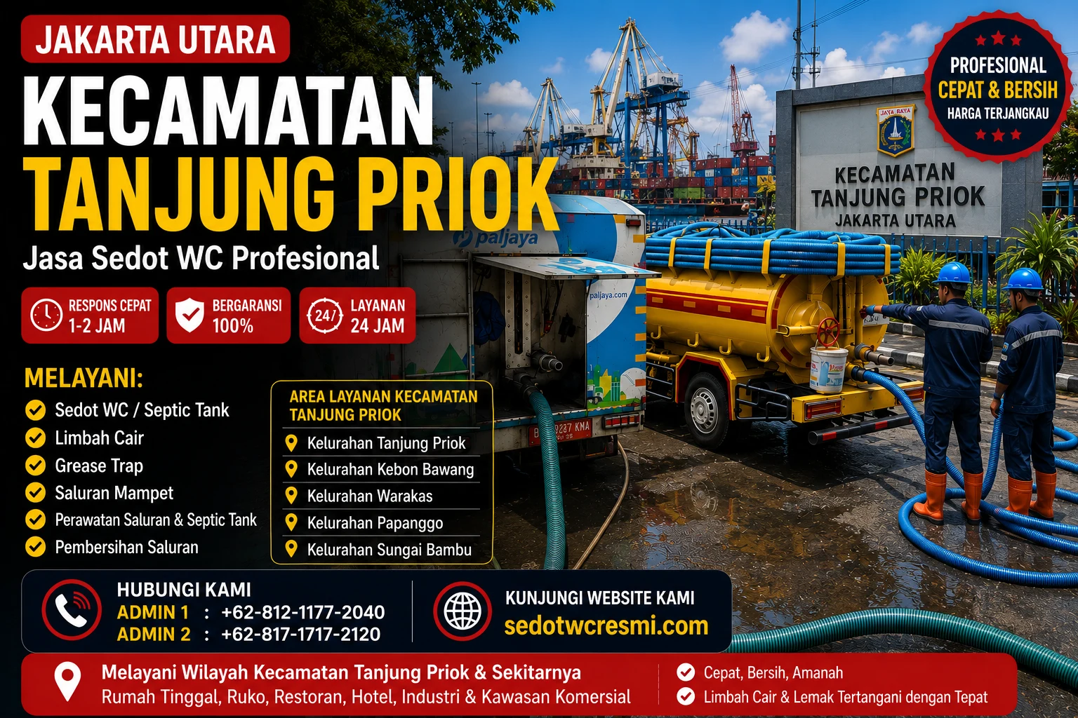 Jasa sedot WC Kecamatan Tanjung Priok Jakarta Utara